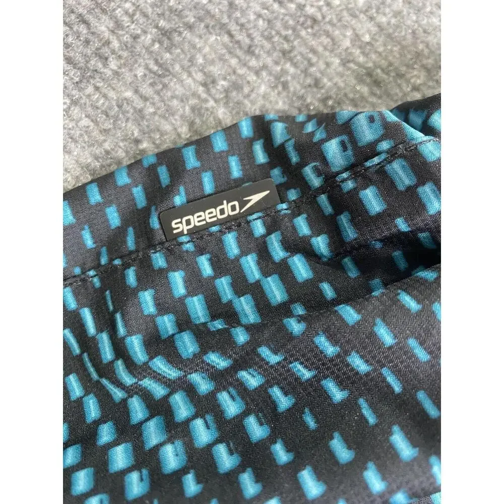 Speedo Swim Trunks Mens XXL Aqua‎ Black Active Swim Athletic TurboDri Poolside